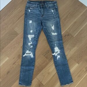 Abercrombie & Fitch Dark Blue Ripped Skinny Jeans Size 0